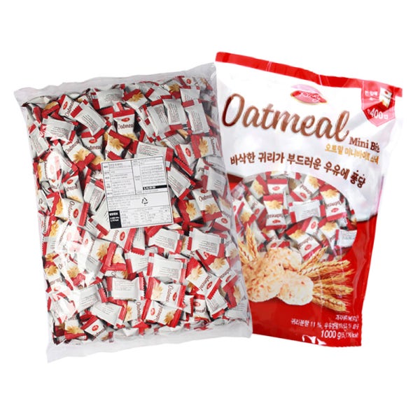 오트밀 미니바이트 oatmeal 대용량 곡물 과자 인간사료 리키 (유/무라벨포장랜덤)