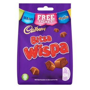 캐드버리 비스타 위스파 백 초콜릿 110g 6팩 Cadbury Bitsa Wispa Bag 110G