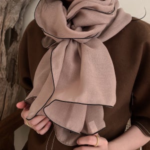 [6colors] 배색 끝단 사계절용 부드러운 머플러 스카프