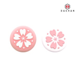 닌텐도 스위치 조이콘 벚꽃 스틱 커버 악세사리 실리콘 핑크 2개 1set ND-208