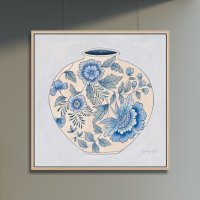 김경희 작가 아름다운 현대민화 달항아리 blue (액자포함)