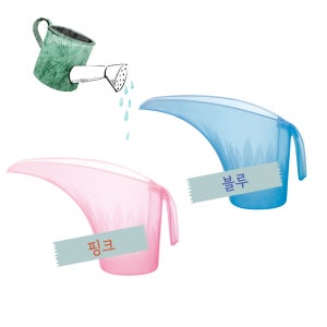 물 주기 쉬운 물뿌리개 3가지 컬러