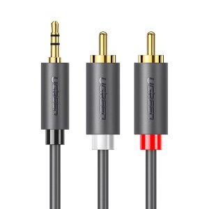 유그린 3.5mm 스테레오 to 2 RCA 오디오 케이블 AV102 10m, 1개