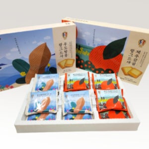 1+1 제주 감귤 우도땅콩 랑그드샤 2박스 제주도 특산품 기념품 샌드 쿠키 파이
