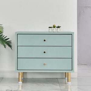 와이드 3단 그레이 골드 안방 인테리어 높은 침대옆 협탁 미니 서랍장