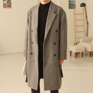 남자코트 겨울 로브 울 남자캐시미어코트