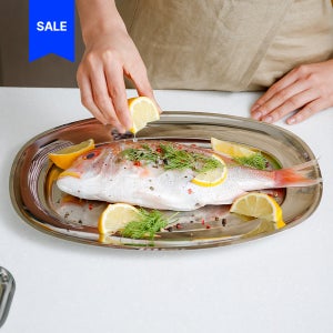 모타 스테인리스 모던 플랫 디쉬 / 접시 1개, 35cm