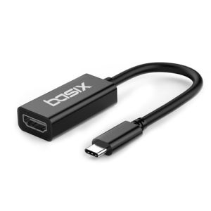 BASIX C to HDMI 케이블 젠더 스마트폰 휴대폰 태블릿 모니터 TV 연결 검정