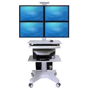 이동식 스탠드 모니터 거치대 17-32인치 4중 관절 높이조절 AMS-220