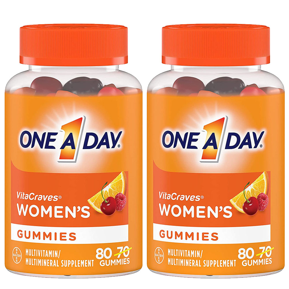 One A Day 원어데이 여성용 비타크레이브 멀티비타민 구미 80정 2팩 <b>Womens</b> <b>vitacraves</b> multivitamin Gummies