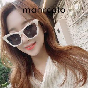 마르카토 린다 linda 005 화이트 뿔테 큰사이즈 캣츠아이 선글라스