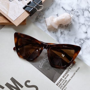 마르카토 린다 linda 003 호피 캣아이 뿔테 큰사이즈 선글라스