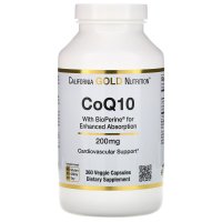 캘리포니아 골드 뉴트리션 코큐텐 California Gold Nutrition CoQ10 USP with Bioperine 200mg 360정