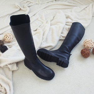 안감기모 하이 보테가 첼시 롱부츠