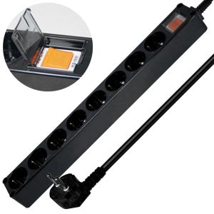 블랙멀티탭 8구 5M 220V 돼지코 메인스위치 전기콘센트 PC멀티텝 컴퓨터 사무실