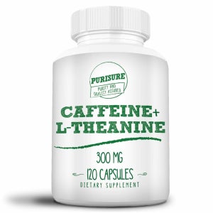 Purisure 카페인 엘티아닌 300mg 120캡슐 Caffeine + L-Theanine