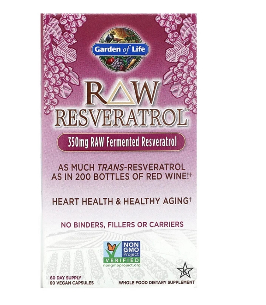 Garden of Life <b>RAW</b> Resveratrol <b>350mg</b> 60캡슐