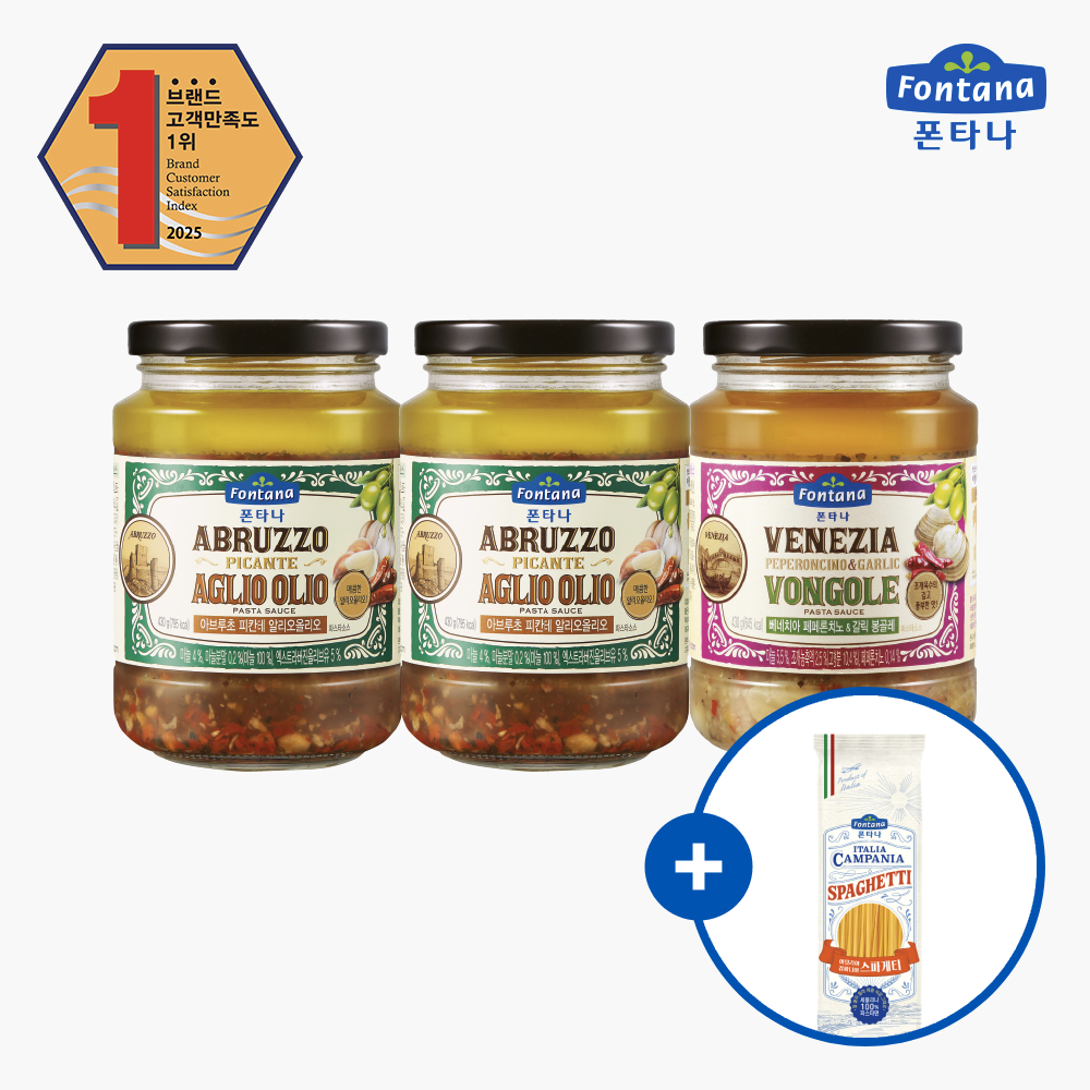 폰타나 오일 파스타소스 430g 3병 알리오올리오 봉골레 외 선택구매