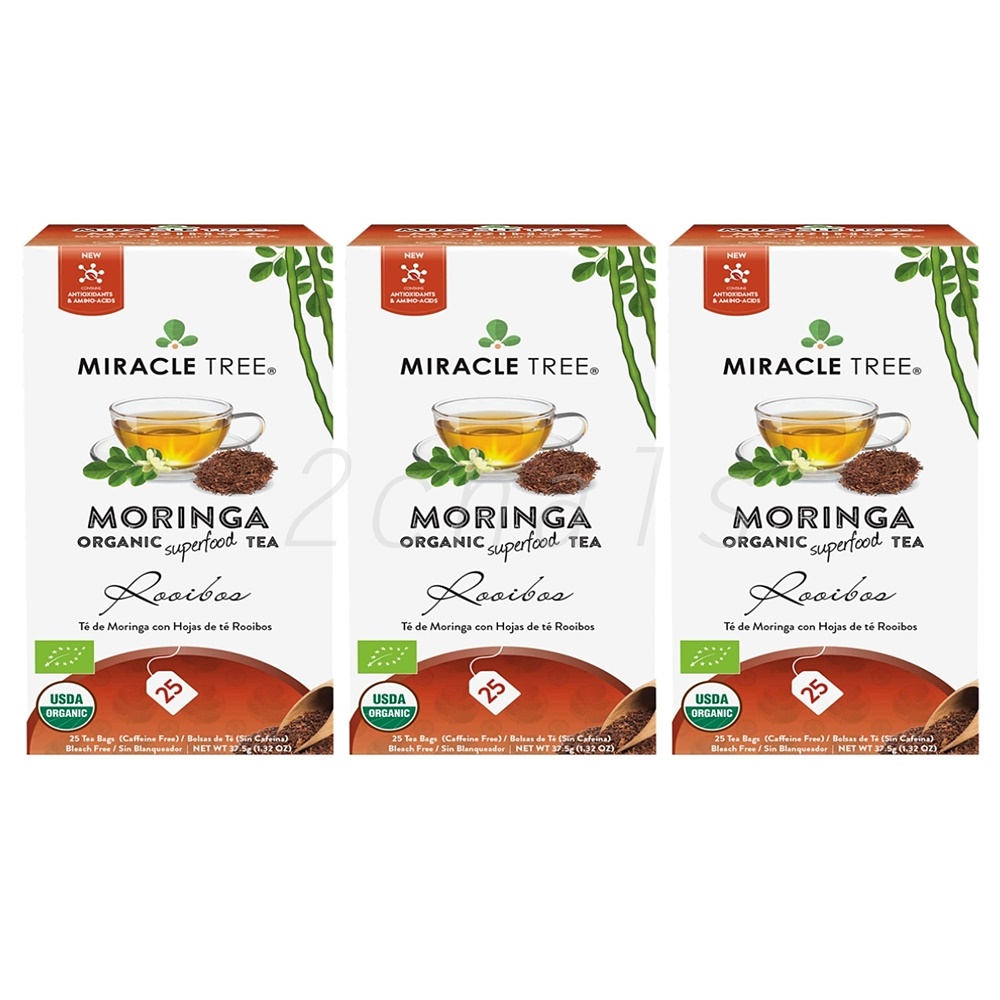 마라클 트리 <b>모링가</b> 수퍼푸드 루이보스티 25티백(37.5g) 3팩 Miracle Tree Moringa Superfood Tea