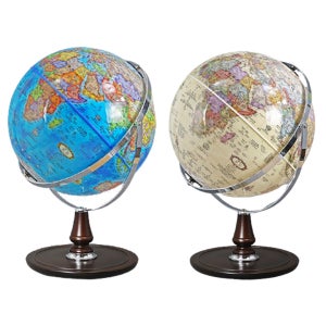 데스크 원목 지구본 2종 50cm - 어린이 세계 우리나라 여행 지도 지구의 대형