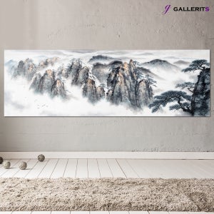 산그림 수묵화 거실 안방 풍수 인테리어 집들이 가게오픈 선물 절경의산새중형