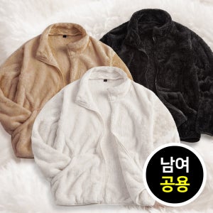 부드러운 루즈 핏 보아털 양털 플리스 후리스 집업 자켓 FLE261