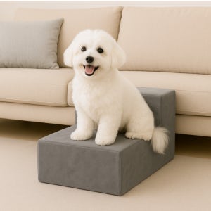 8DECO 강아지계단 2단 극세사그레이 펫스텝