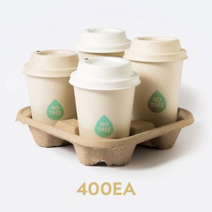 [IG] 4구 펄프 난좌 펄프 컵캐리어 400개 일회용 테이크아웃 컵 운반