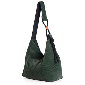 [쏘차밍] 코듀로이 로프 에코백-카키그린