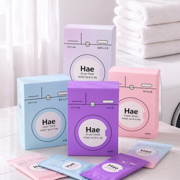 해 Hae 건조기시트 빨래방 섬유유연제 비누향기 40매 4종향