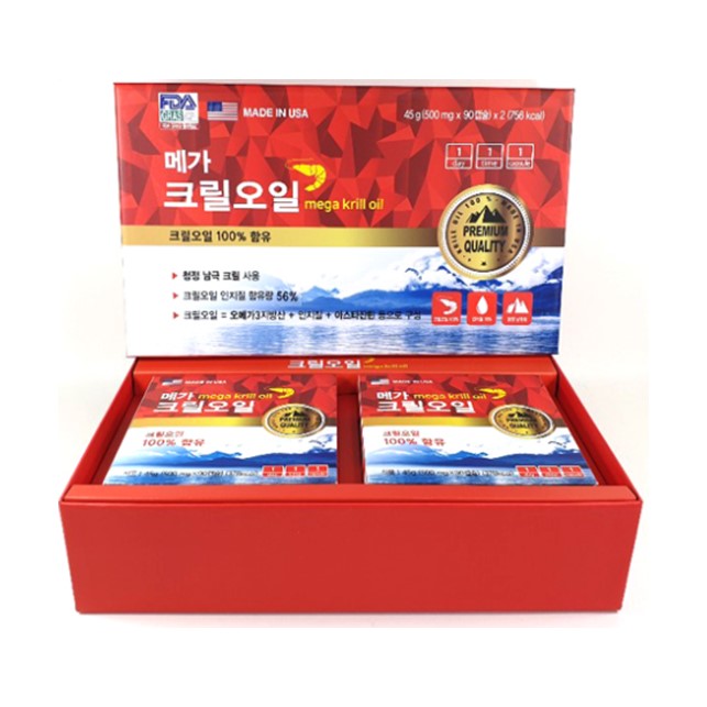 <b>메가크릴오일</b> 180캡슐 크릴오일 인지질 함유량 56%