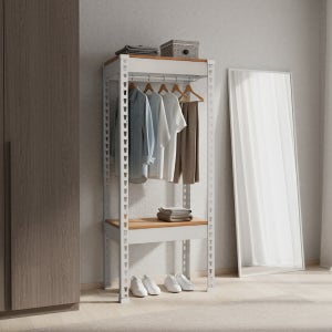 시스템행거 드레스룸 조립식 행거 스탠드 무볼트 스피드랙 400x400x900 2단 1행거