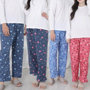 이브바바 남성+여성 커플 순면 9부 파자마 바지 잠옷하의 2P 세트