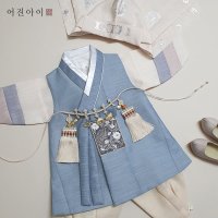 성주 라이트블루 - 색동저고리 (백일-15세) 남아한복 키즈 돌상