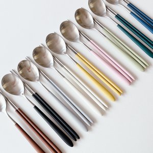 골든벨 로마 수저세트 신혼부부 한식수저 고급 숟가락 젓가락 식기세척기 가능 화이트