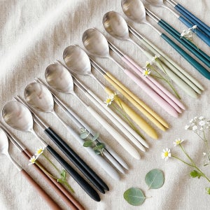 골든벨 로마 수저세트 한식 커트러리 고급 신혼 부부 숟가락 젓가락 화이트 식기세척기 가능