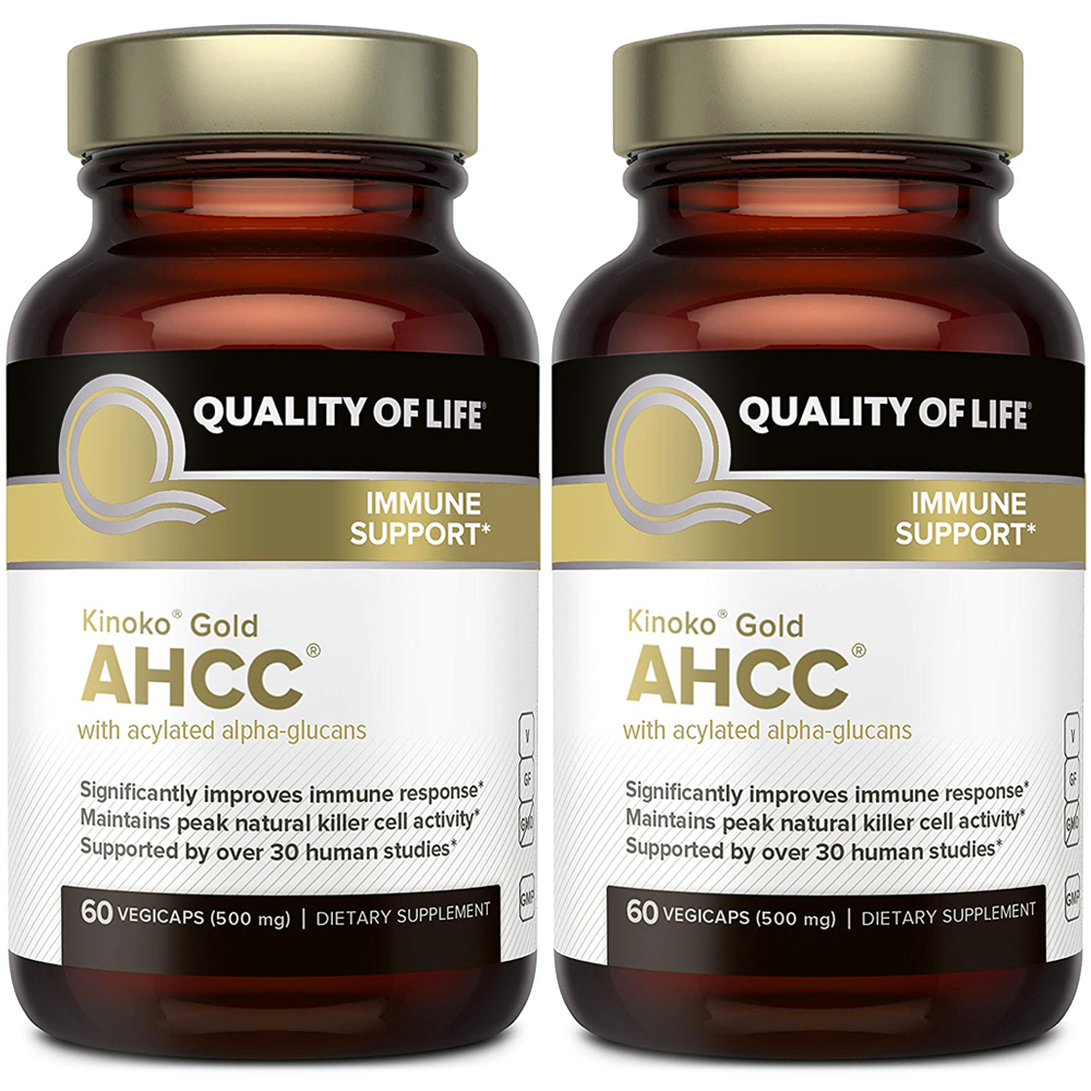 (2병 세트) 키노코 골드 AHCC <b>표고버섯균사체</b> 60캡슐