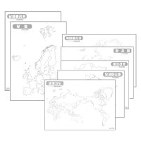 6대륙 지도+세계 백지도 선택형 비코팅 소사이즈 아시아 유럽 아프리카 남미 북미 오세아니아