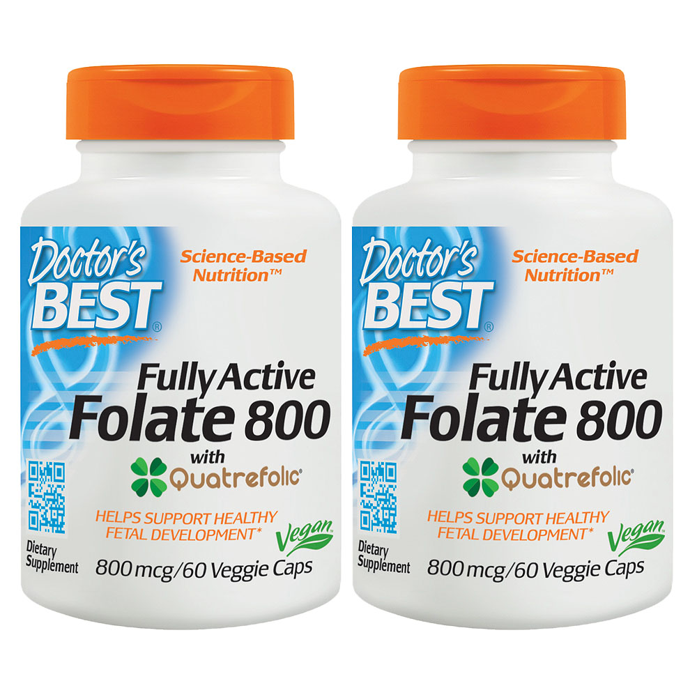 닥터스 베스트 활성형 엽산 800mcg 식물성캡슐 60정 2팩 Doctors Best Fully Active Folate 800mcg