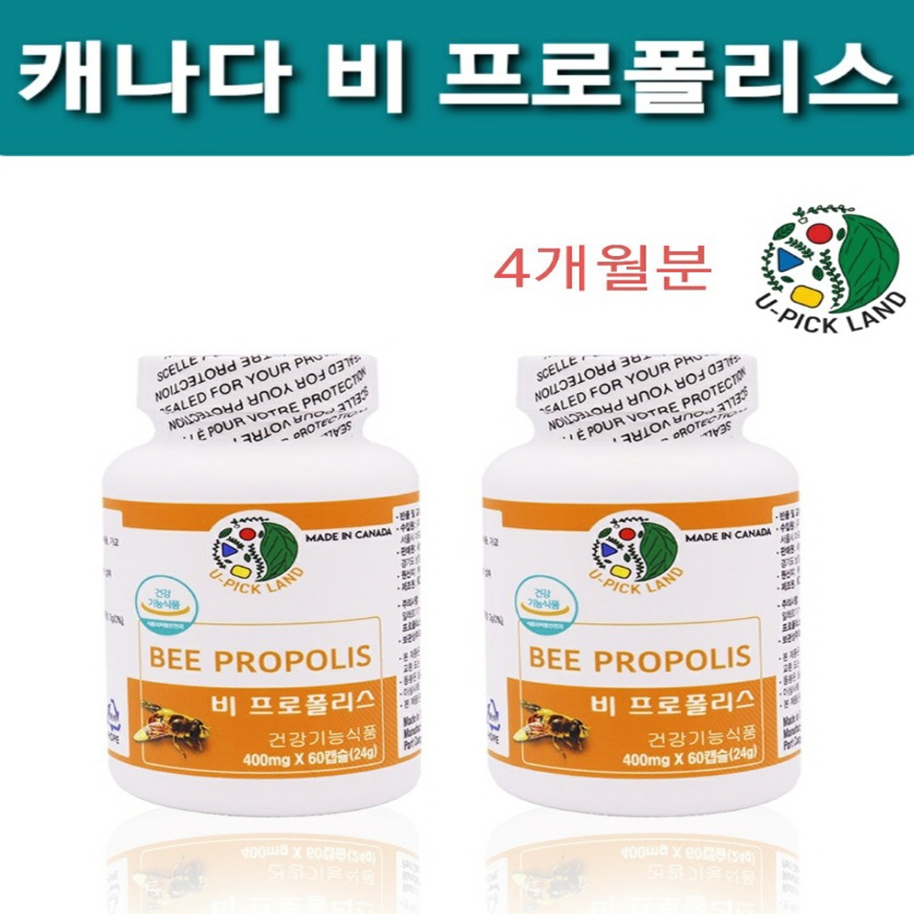 캐나다 직수입 비 <b>프로</b>폴리스 추출물 플라보노이드 17mg 120캡슐 4개월분 식약처인정