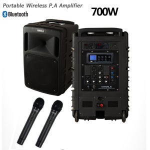 KANALS BK-1260 600W 충전식 무선앰프스피커 행사용 이동식 무선마이크일체형