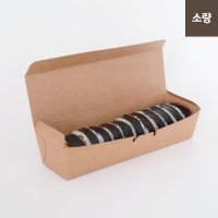 (소량)크라프트 일회용 종이 김밥 포장용기 ky 긴 한 줄 도시락 (100개)