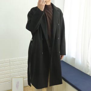 남자코트 오버핏 모직 로브 남자울코트