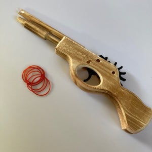 연발 나무 고무줄총 고무줄권총 장난감총 새총