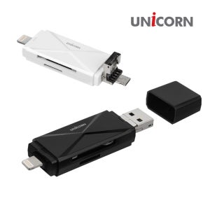 유니콘 3in1 IOS8핀+USB A타입+5핀 OTG 겸용 멀티카드리더기 XC-1000A