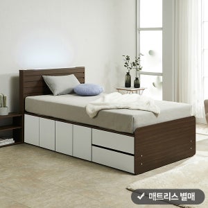퍼즐 LED+USB형 높은 2단서랍침대 SS (서랍좌측형1+도어2) (매트 미포함)