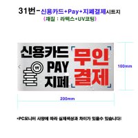 31번-신용카드 Pay 지폐결제 스티커 시트지 자동 셀프세차장 관리 안내문 주유소 충전소