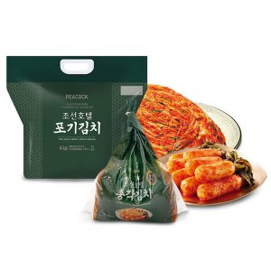 피코크 조선호텔 포기김치 4kg + 총각김치 1.5kg 세트 배추 맛