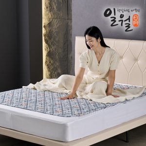 일월 전기매트 체크그레이 워셔블 탄소 카본매트 전기장판 전기요 싱글