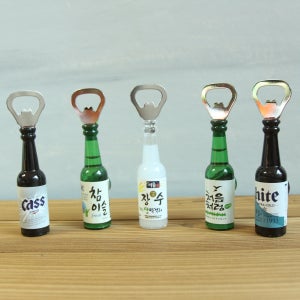 술병모양 미니어쳐 소주병 맥주병 병따개 외국인선물 한국기념품 참이슬 처음처럼 카스 막걸리 오프너 자석 마그넷 술모양 병따개